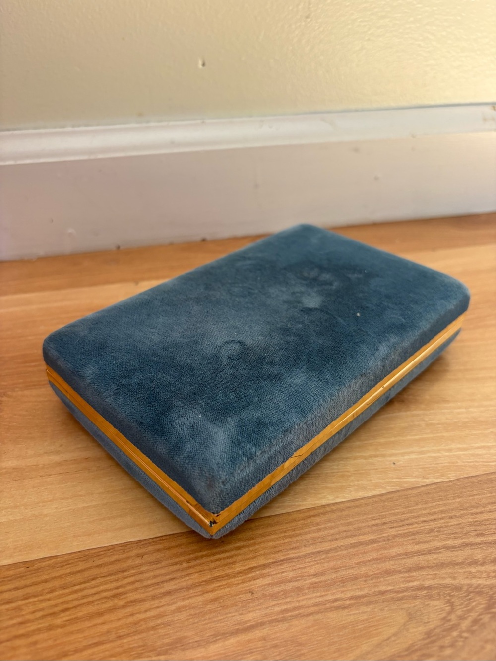 Mele Velvet Travel Jewelry Case with Gold Trim